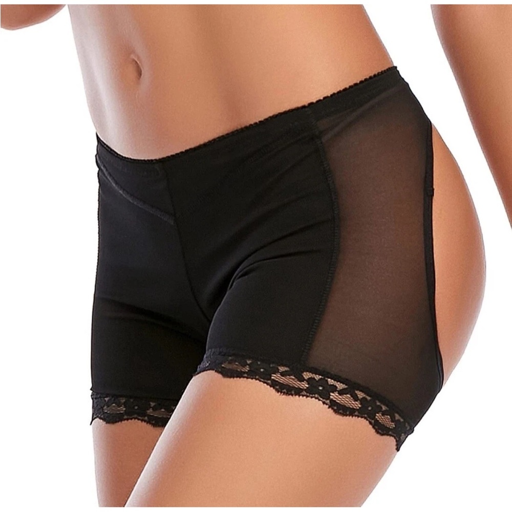 SayFut Women’s Seamless Shapewear Shorts With Lace Black Size L and XL.